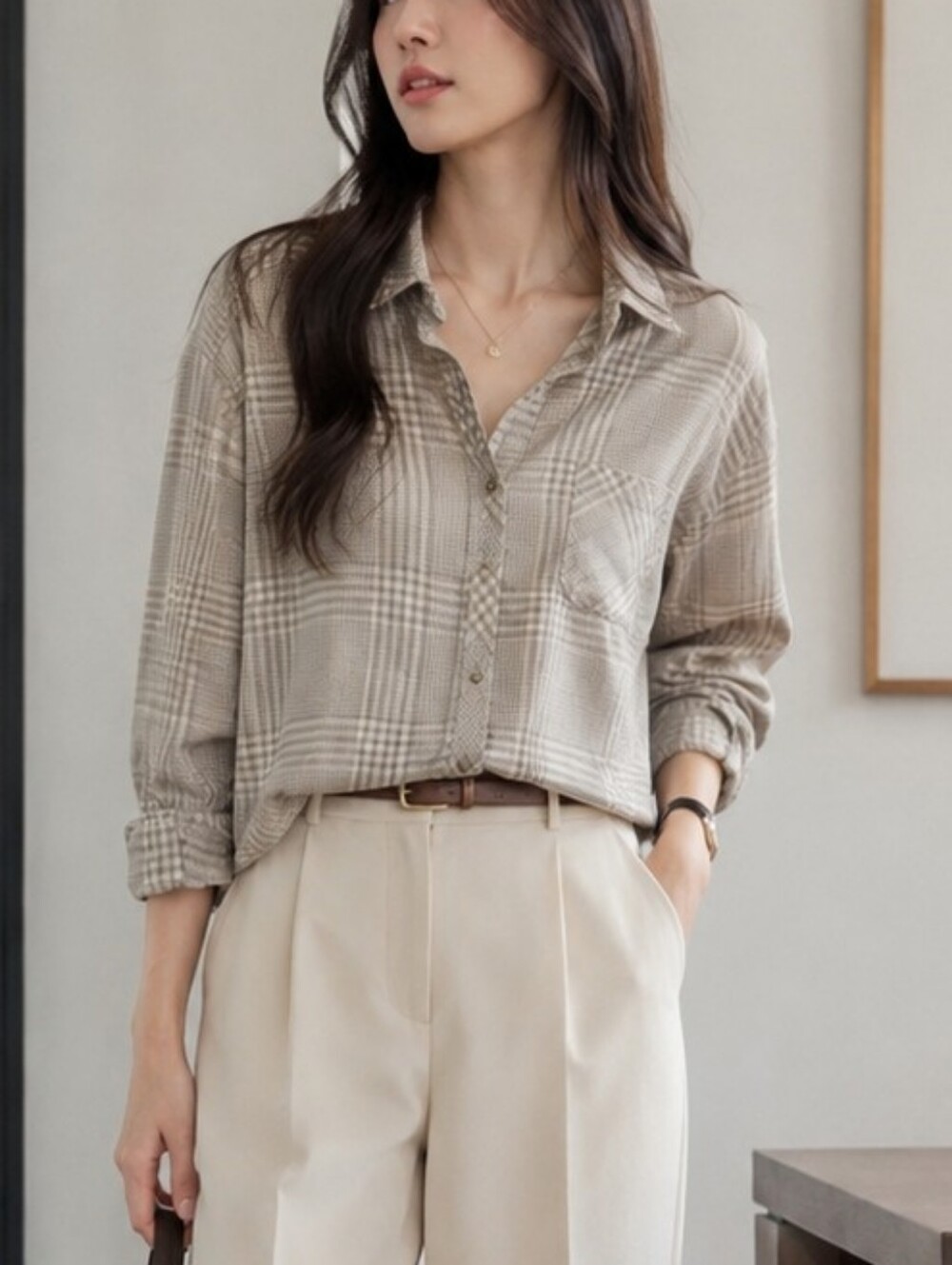 Wilfred Free Aritzia Plaid Button Down Shirt Cotton Size M